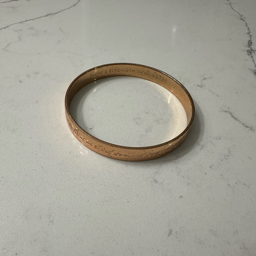 Kate Spade New York Engraved Rose Gold Bangle Bracelet